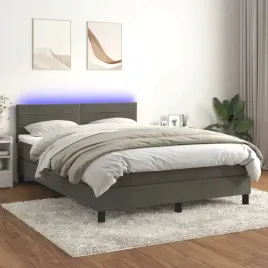 vidaxl-lozko-kontynentalne-z-materacem-i-led-szary-aksamit-140x200cm