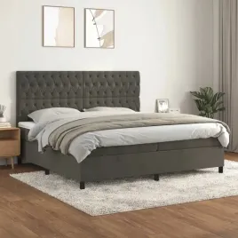 vidaxl-lozko-kontynentalne-z-materacem-ciemnoszary-aksamit-200x200cm