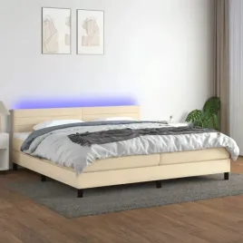 vidaxl-lozko-kontynentalne-z-materacem-kremowe-200x200-cm-tkanina