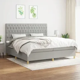 vidaxl-lozko-kontynentalne-z-materacem-jasnoszare-tkanina-200x200-cm