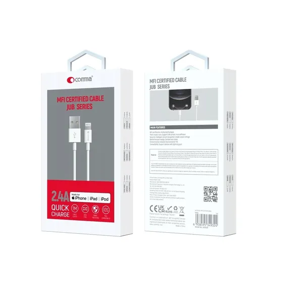 comma-kabel-jub-mfi-usb-lightning-24a-10m-bialy-dlugosc-przewodu-1-m