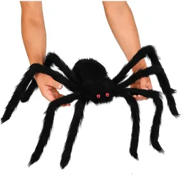 czarny-pajak-gigant-pajaczek-z-futerkiem-futerko-halloween-czerwone-oczy