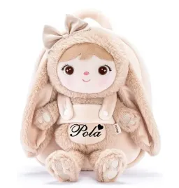 metoo-plecak-lala-personalizowany-puchata-krolisia-bezowa-2w1-imie-gratis