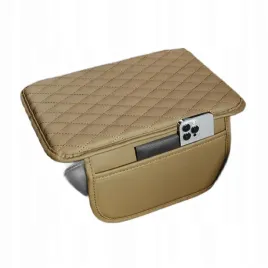 pokrowiec-na-podlokietnik-samochodowy-z-kieszeniami-bezowa-skora-skorzany