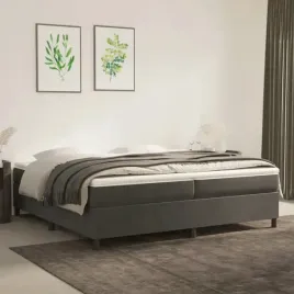 vidaxl-lozko-kontynentalne-z-materacem-ciemnoszary-aksamit-200x200cm