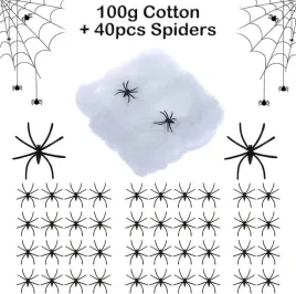 halloween-dekoracja-40x-pajaki-pajeczyna-100g-straszna-ozdoba-na-impreze