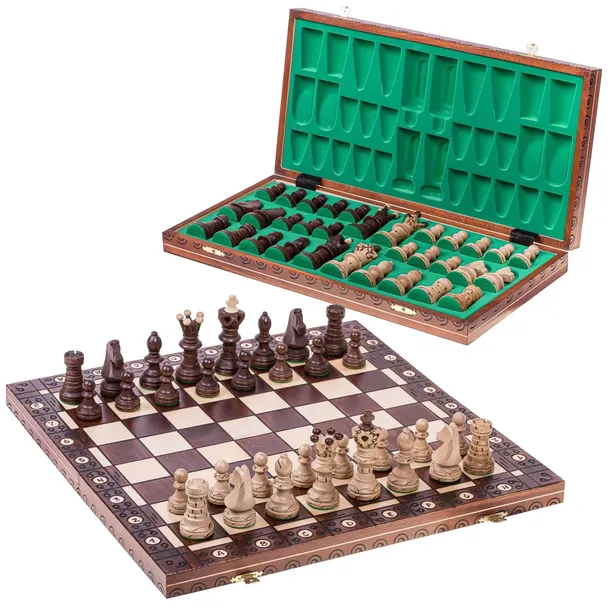 SQUARE - Szachy drewniane AMBASADOR LUX - 52 x 52 cm Polski Producent