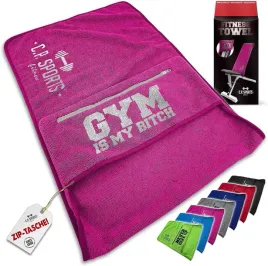 recznik-z-mikrofibry-na-silownie-trening-rozowy-z-kieszenia-na-zamek