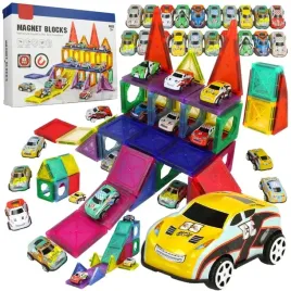 edukacyjne-klocki-magnetyczne-konstrukcyjne-45-el-panele-samochodziki