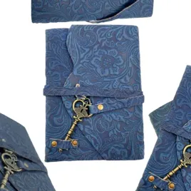 dziennik-notatnik-skorzany-niebieski-z-kluczem-12-x-17-cm-recznie-robiony