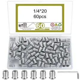 60x-wkladki-gwintowane-do-drewna-nakretki-szesciokatne-60-szt-1-4-x-20-mm