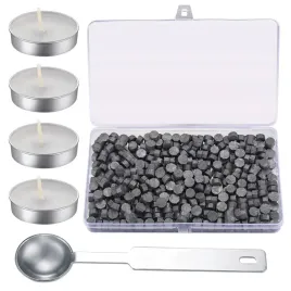 325x-wosk-do-odlewania-srebrny-zestaw-pieczeci-woskowych-4-swiece-lyzka