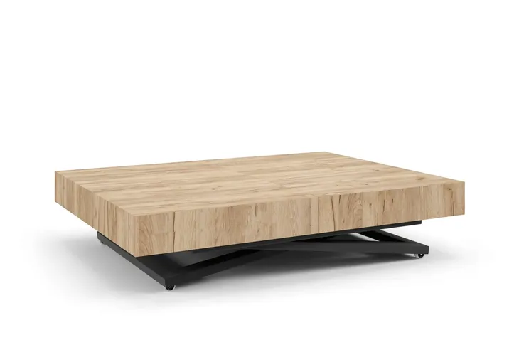Ława SANNA 120/200x80 nogi czarne X lub U rozkładana blat dąb craft