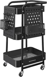 wozek-kuchenny-trzypoziomowy-regal-na-kolkach-czarny-metalowy-stojak