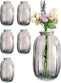 6x-wazon-na-kwiaty-kwiatki-szklany-dekoracja-stolu-srebrne-wytrzymale