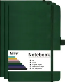 3x-notatnik-a6-192-stron-80-g-m-dziennik-w-linie-twarda-okladka-zielony