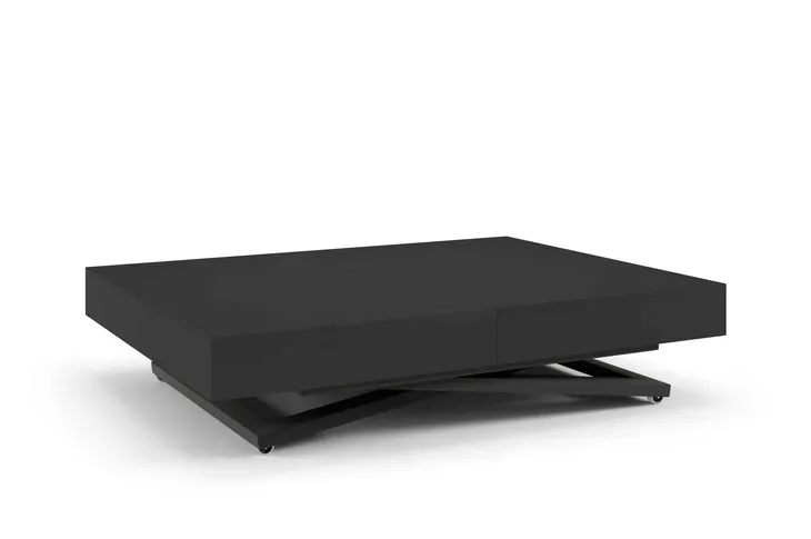 Ława SANNA 120/200x80 nogi czarne X lub U rozkładana blat czarny molet