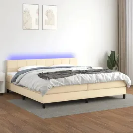 vidaxl-lozko-kontynentalne-z-materacem-kremowe-200x200-cm-tkanina