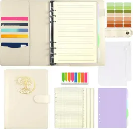 segregator-a5-180-stron-100-g-m-dziennik-skorzany-planer-kieszenie-bialy