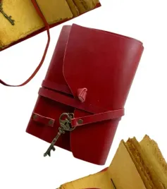 dziennik-notatnik-skorzany-czerwony-z-kluczem-12-x-17-cm-recznie-robiony