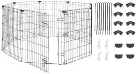 klatka-zagroda-dla-zwierzat-czarna-wybieg-do-zabawy-152-x-152-x-76-cm