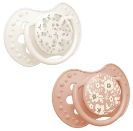 lovi-smoczek-dynamiczny-blossom-ivory-silikonowy-uspokajajacy-2-sztuki-0-6m