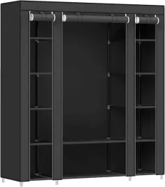 szafa-na-ubrania-garderoba-materialowa-z-drazkiem-czarna-150-x-45-x-175cm