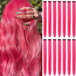 koncowki-kosmyki-do-wlosow-16x-przedluzki-rozowe-syntetyczne-wlosy