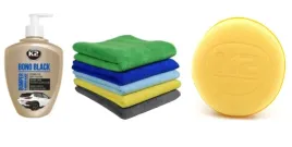 k2-bono-black-500-ml-czernidlo-zestaw-do-plastikow-gumy-scierki-5szt-gabka