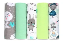 ega-kids-zestaw-pieluszki-flanelowe-drukowane-jednokolorowe-5-szt-70x80-cm