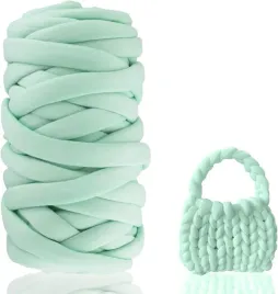 gruba-wloczka-do-rekodziela-wloczka-500g-diy-wloczka-zielona-przedza