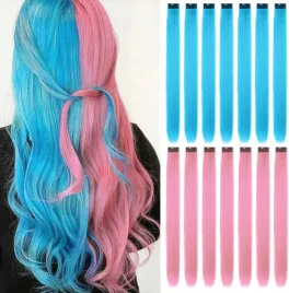 koncowki-kosmyki-do-wlosow-16x-przedluzki-blekit-roz-syntetyczne-wlosy