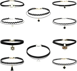 naszyjnik-choker-czarny-na-szyje-aksamit-zestaw-mix-wzorow-10szt