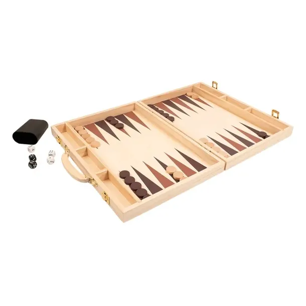 BACKGAMMON TRYKTRAK gra drewniana strategiczna, klasyczna 44 x 38 x 3 cm
