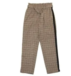 liu-jo-materialowe-spodnie-w-kratke-z-paskiem-170-kyo