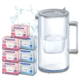 szklany-filtrujacy-dzbanek-aquaphor-glass-szary-7-wkladow-filtry-maxfor