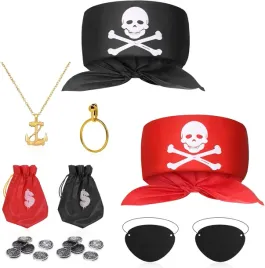 akcesoria-pirackie-pirat-opaska-bandana-naszyjnik-monety-woreczki-halloween