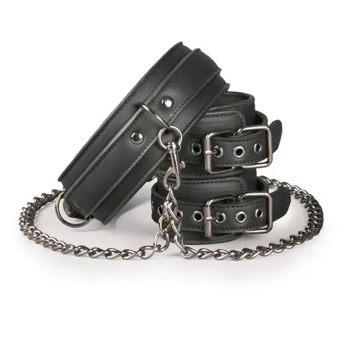 kajdanki-leather-collar-with-handcuffs