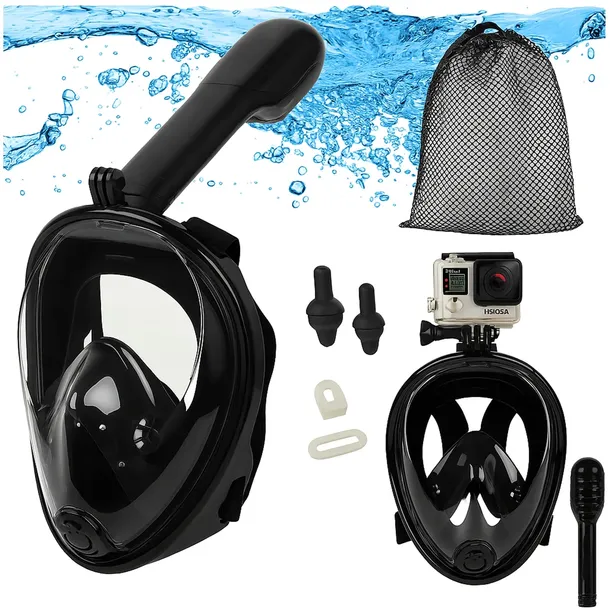 Maska do Nurkowania Pełnotwarzowa L / XL Składana do Pływania Snorkelingu