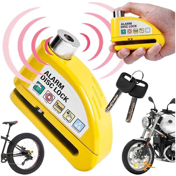 BLOKADA TARCZY HAMULCOWEJ Z ALARMEM NA KLUCZ DO ROWERU MOTOCYKLA DISC LOCK