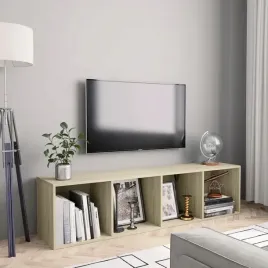 vidaxl-regal-na-ksiazki-szafka-tv-kolor-dab-sonoma-143x30x36-cm