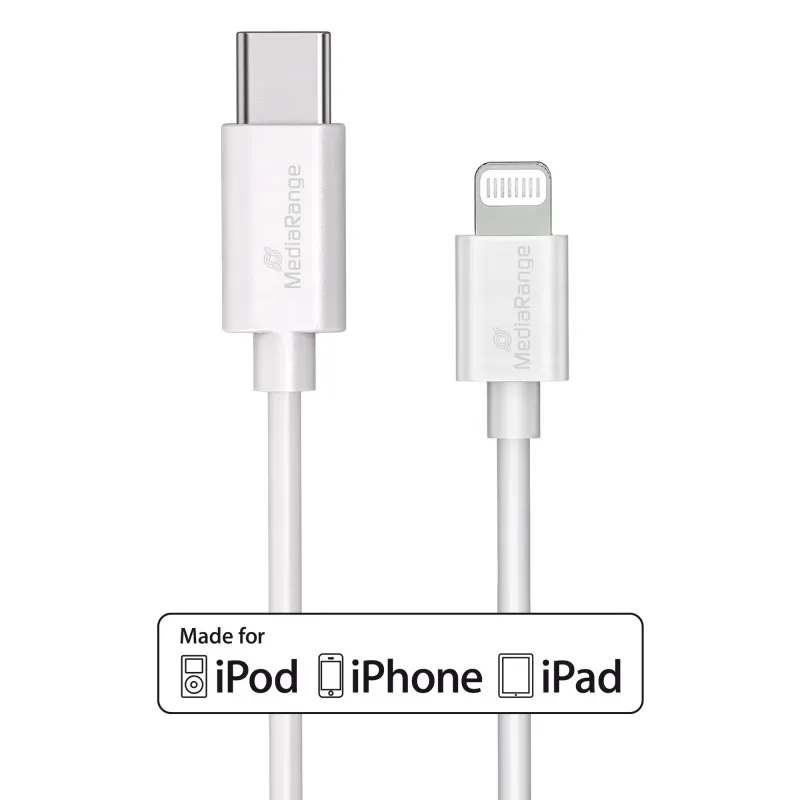 kabel-usb-c-mediarange-apple-lightning-1m-bialy