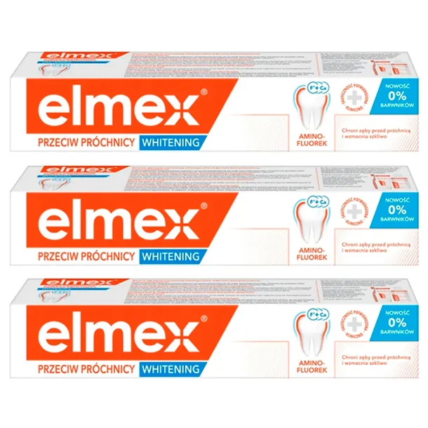 3x ELMEX Ochrona przed Próchnicą pasta wybielająca do zębów 75 ml