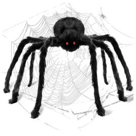 dekoracja-halloween-duzy-pajak-85-cm-wlochaty-czarny-straszny-czerwone-oczy