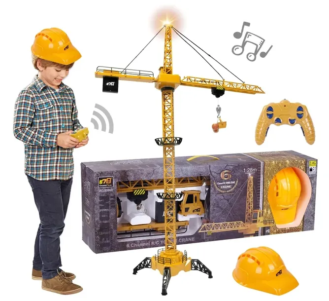 Dźwig Żuraw Giga RC Zdalnie Sterowany + Kask Zabawka Dla Dzieci Pilot Duży