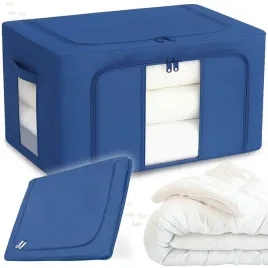 organizer-pojemnik-ze-stelazem-24l-granatowy-na-ubrania-zabawki-posciel