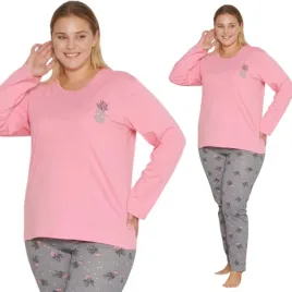 pizama-damska-morella-plus-size-dlugie-spodnie-100percent-bawelna