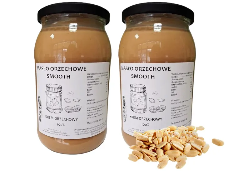 ZESTAW 2 SZT KREM ORZECHOWY SMOOTH 900G KETO DIETA MASŁO ORZECHOWE ARACHID 100%