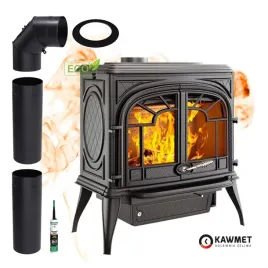 piec-wolnostojacy-zeliwny-kawmet-premium-zeus-s9-zestaw-rur-do-montazu