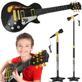 zabawkowa-gitara-dla-dzieci-elektryczna-z-muzyka-mikrofon-na-statywie